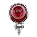 Motorcycle Chrome Housing Red LED Tail Brake Light Rear Signal Lamp Silver Houing 12 Volts For Chopper Bobber