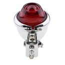 Motorcycle Chrome Housing Red LED Tail Brake Light Rear Signal Lamp Silver Houing 12 Volts For Chopper Bobber