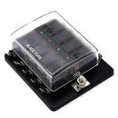 10 Way Circuit Automotive Car Boat Blade Fuse Box Block Holder with Cover