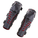 Knee Pads, Adjustable PE Long Leg Sleeve Gear Crashproof Antislip Protective Shin Guards for Motorcycle Mountain Biking-1 Pair Red