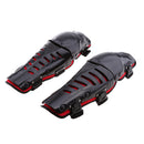 Knee Pads, Adjustable PE Long Leg Sleeve Gear Crashproof Antislip Protective Shin Guards for Motorcycle Mountain Biking-1 Pair Red