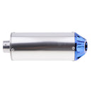 Pit Dirt Bike CNC EXHAUST Muffler Steel Silencer 125cc 140cc Blue End Cap