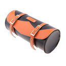 Motorcycle Side Saddlebag PU Leather Round Barrel Saddle Tool Bag Orange