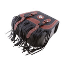 Black & Brown Retro Leather Motorcycle Tassels SaddleBags Panniers Luggage
