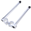 CNC Universal Motorcycle Clip On Handlebars 45mm Replacement Bars Chrome