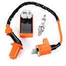 Motorcycle Ignition Coil CDI Box Spark Plug Kit for GY6 50CC 125CC Scooter