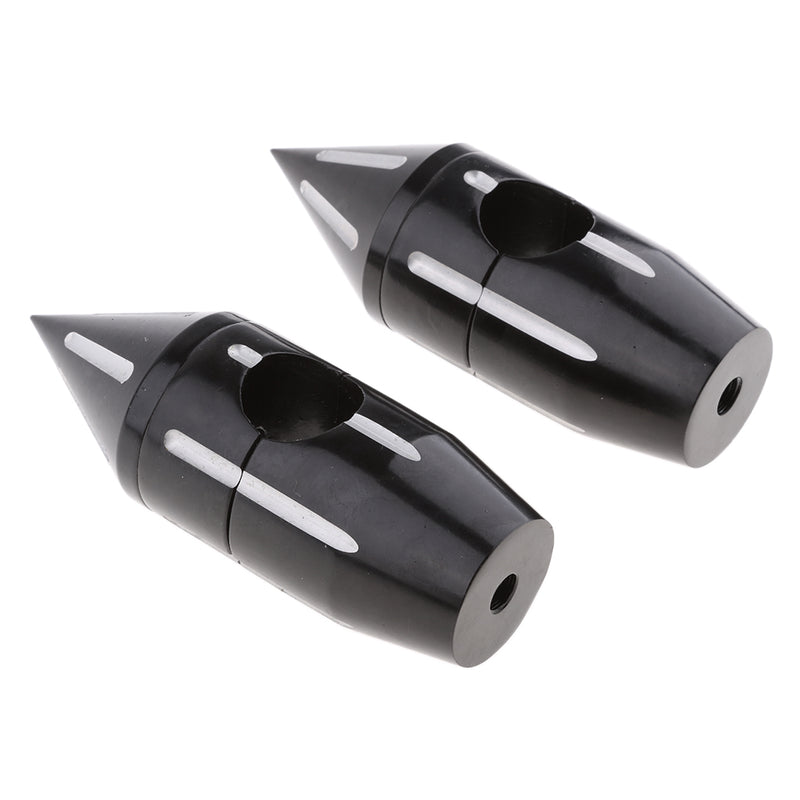 1" 25mm Black Spike Rise Handlebar Risers For Harley Softail Dyna Sportster