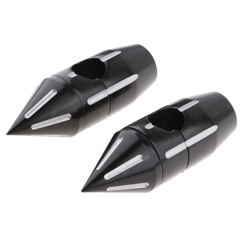 1" 25mm Black Spike Rise Handlebar Risers For Harley Softail Dyna Sportster