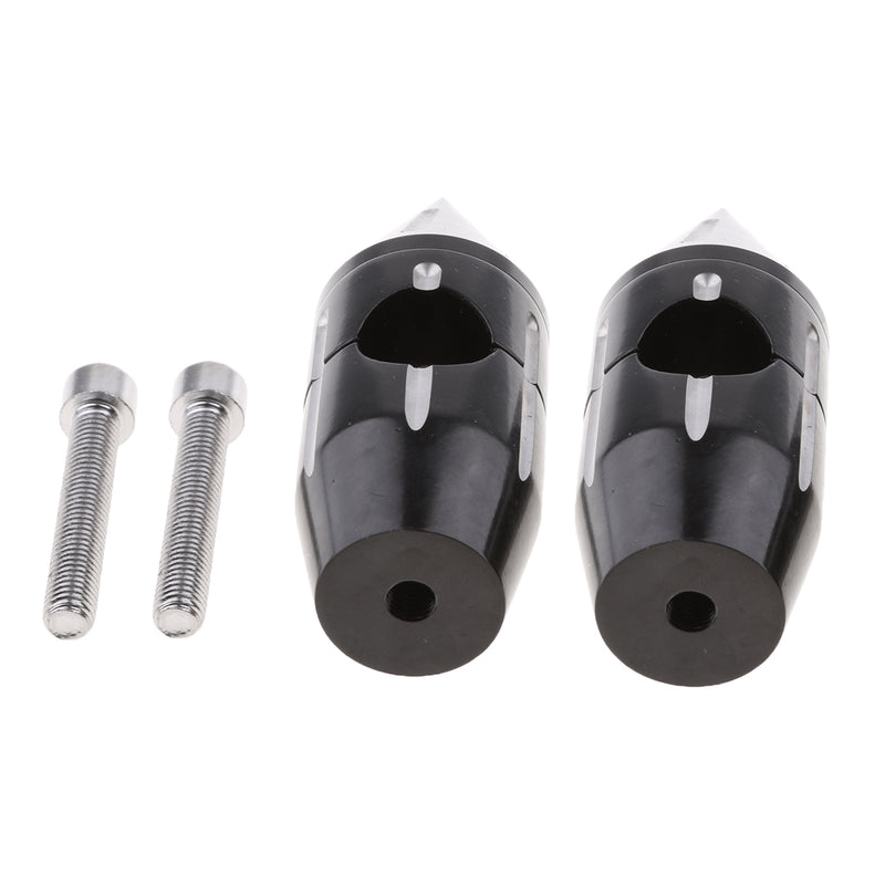 1" 25mm Black Spike Rise Handlebar Risers For Harley Softail Dyna Sportster