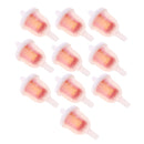 10pcs Plastic Universal Gasoline Inline Fuel Filter Motorcycle Part Fit 6mm Fuel Pipes