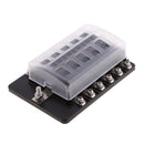 Marine 12 Way Blade Fuse Box Block Holder LED Indicator with Fuses