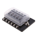 Marine 12 Way Blade Fuse Box Block Holder LED Indicator with Fuses