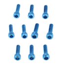 10pcs M6 x 20mm Pitch Alloy Steel Hex Bolt Socket Head Cap Screws Blue