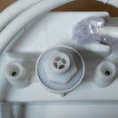 97022-A Artic White Compact Exterior Shower with Latch and White Knob