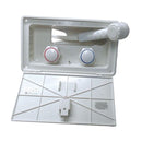 97022-A Artic White Compact Exterior Shower with Latch and White Knob