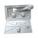 97022-A Artic White Compact Exterior Shower with Latch and White Knob