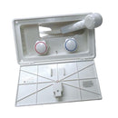 97022-A Artic White Compact Exterior Shower with Latch and White Knob