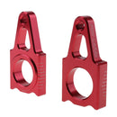 Red CNC Rear Axle Block Chain Adjuster with Mounting Screws for Honda Custom