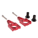 Red CNC Rear Axle Block Chain Adjuster with Mounting Screws for Honda Custom