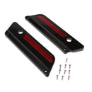 Black Saddlebag Latch Covers + Red Reflectors for Harley Road Glide 93-13