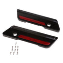 Black Saddlebag Latch Covers + Red Reflectors for Harley Road Glide 93-13