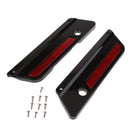 Black Saddlebag Latch Covers + Red Reflectors for Harley Road Glide 93-13