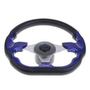 Replacement 320mm Battle Style Aluminum Marine Sport Pontoon Boat Steering Wheel & Soft Foam Grip Blue
