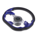 Replacement 320mm Battle Style Aluminum Marine Sport Pontoon Boat Steering Wheel & Soft Foam Grip Blue