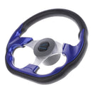 Replacement 320mm Battle Style Aluminum Marine Sport Pontoon Boat Steering Wheel & Soft Foam Grip Blue