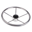 345mm Stainless Steel 5 Spoke 3/4'' Boat Steering Wheel Marine Yacht Pontoon Boat Wheel