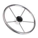 345mm Stainless Steel 5 Spoke 3/4'' Boat Steering Wheel Marine Yacht Pontoon Boat Wheel