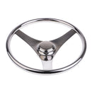 Universal Stainless Steel 340mm 3-Spoke 3/4'' Boat Steering Wheel for Marine Yacht Pontoon Boat Rib Speedboat Cruiser Fishing Inboard