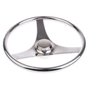 Universal Stainless Steel 340mm 3-Spoke 3/4'' Boat Steering Wheel for Marine Yacht Pontoon Boat Rib Speedboat Cruiser Fishing Inboard