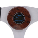 320mm Wooden 3 Spoke 3/4'' Boat Steering Wheel Marine Yacht Pontoon Boat Wheel & Soft Grip, Center Cap