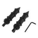 Pair of Black Universal Motorcycle Foot Pegs Bracket Folding Engine Crash Bar