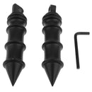 Pair of Black Universal Motorcycle Foot Pegs Bracket Folding Engine Crash Bar