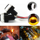 2 Pieces Motorcycle Handlebar Turn Signal Light Grip Bar Plug Strobe Side End LED Lamp Universal