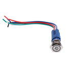 19mm 12V 5A Power Symbol Angel Eye Halo Car Blue LED Light Metal Push Button Toggle Switch Socket Plug Wire
