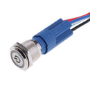19mm 12V 5A Power Symbol Angel Eye Halo Car Blue LED Light Metal Push Button Toggle Switch Socket Plug Wire