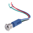 19mm 12V 5A Power Symbol Angel Eye Halo Car Blue LED Light Metal Push Button Toggle Switch Socket Plug Wire