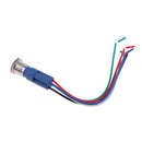 19mm 12V 5A Power Symbol Angel Eye Halo Car Blue LED Light Metal Push Button Toggle Switch Socket Plug Wire