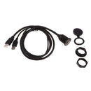 1M (3ft) USB 2.0 & HDMI Male to USB 2.0 & HDMI Female Extension Dash Panel Flush Mount Cable for Car Truck Boat Motorcycle