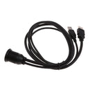1M (3ft) USB 2.0 & HDMI Male to USB 2.0 & HDMI Female Extension Dash Panel Flush Mount Cable for Car Truck Boat Motorcycle