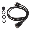 1M (3ft) USB 2.0 & HDMI Male to USB 2.0 & HDMI Female Extension Dash Panel Flush Mount Cable for Car Truck Boat Motorcycle