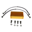 Oil Cooler Cooling Radiator Hose Bolt Kit for Pit Dirt Bike 110cc 125cc 140cc 150cc (Gold)