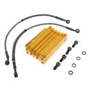 Oil Cooler Cooling Radiator Hose Bolt Kit for Pit Dirt Bike 110cc 125cc 140cc 150cc (Gold)