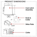 Whisper Non Locking Boat Cam Latch Striking Plate Cabinet Hardware 23090-CH