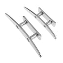 5 Inch + 6 Inch Stainless Steel Low Flat Boat Cleat Kayak Dock Base Marine Grade