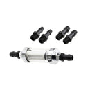 Universal Inline Fuel Filter with 1/4" 5/16" 3/8" Fittings Hose - Reusable