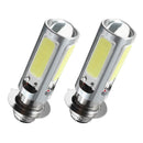 2 Pieces White COB LED Motor Bike/ATV Headlight Bulb Fog Light H6M PX15d